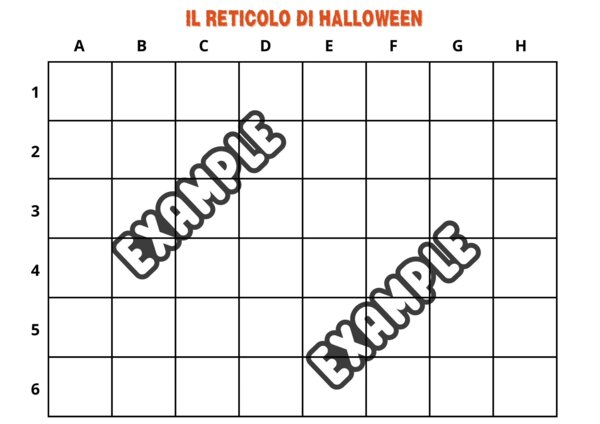 RETICOLO DI HALLOWEEN - con indicazioni dell'insegnante e da svolgere con un compagno