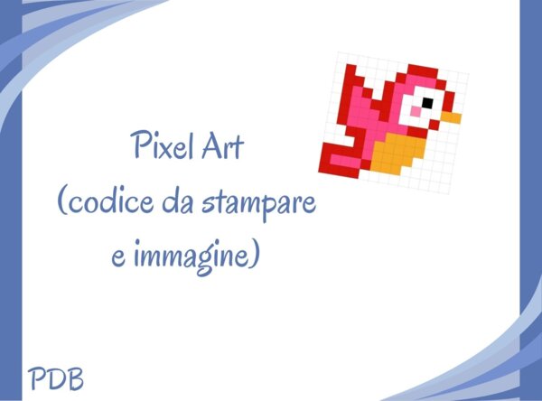 Pixel Art (Coding unplugged) – uccellino in volo