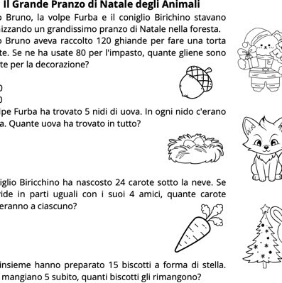 PROBLEMA DI NATALE CON LE 4 OPERAZIONI - CLASSE TERZA PRIMARIA