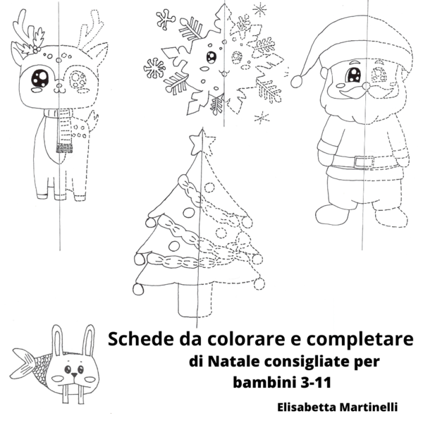Scheda dell'albero di Natale da colorare e completare