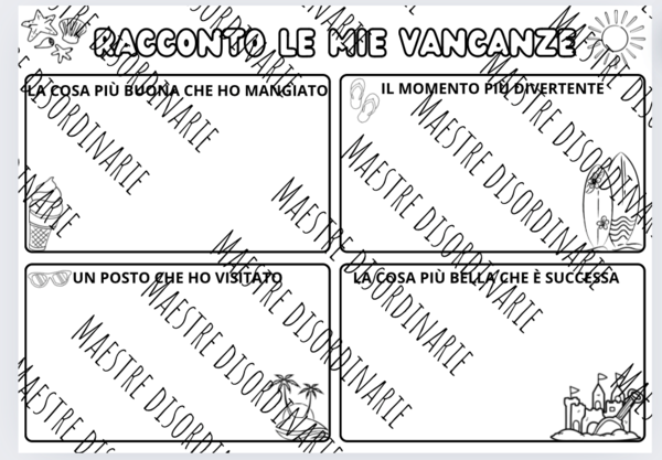 Racconto le mie vacanze estive