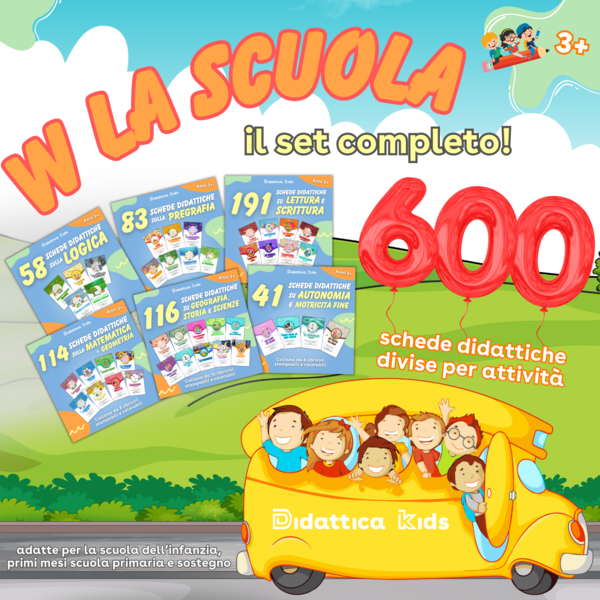 Dai primi passi fino all'ingresso alla scuola primaria: il set completo per imparare i fondamentali della scuola elementare, divertendosi!