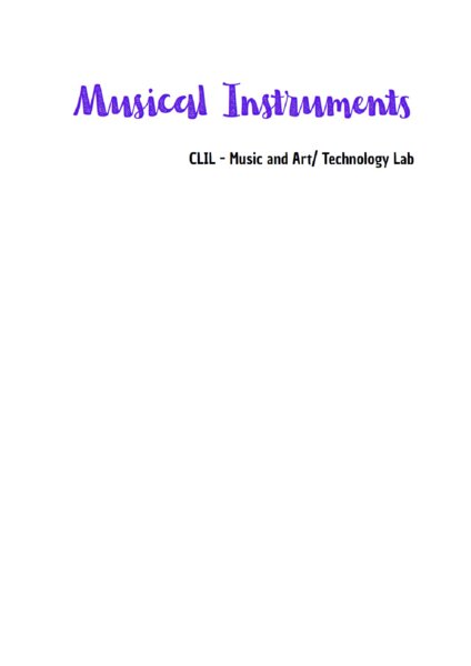 Materiale didattico - CLIL: Musical Instruments