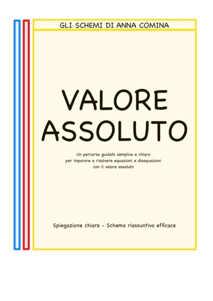 EQUAZIONI E DISEQUAZIONI CON IL VALORE ASSOLUTO