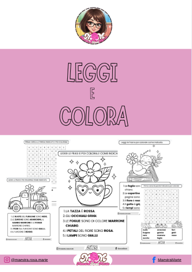 Leggo e Coloro: mini libretto per la lettura e la comprensione