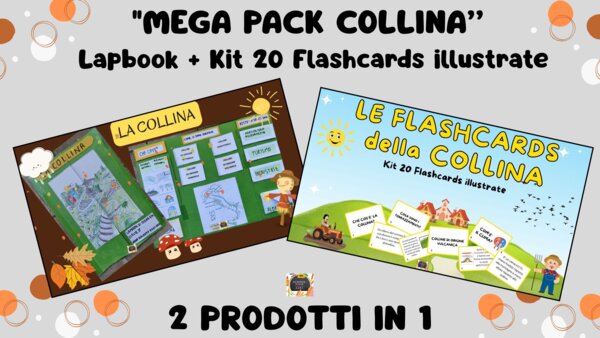 MEGA PACK LA COLLINA: Lapbook Interattivo + Kit 20 Flashcards Illustrate
