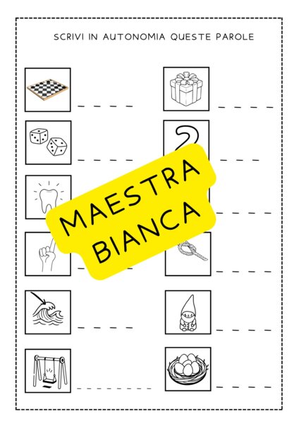VERIFICA FINE PRIMO QUADRIMESTRA CLASSE 1 - PRIMA (lettura di semplici parole e scrittura)