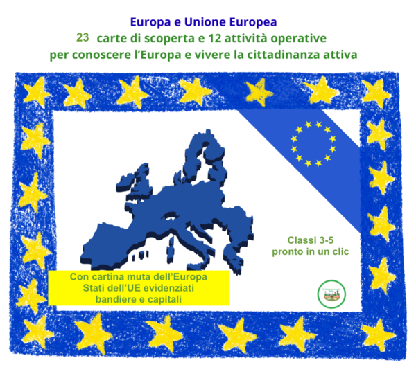 Europa e Unione Europea scuola primaria – 35 carte didattiche con attività