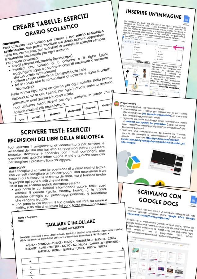 Attività di videoscrittura per la scuola primaria - Modulo 2: Scriviamo con Word/Writer/Google Docs