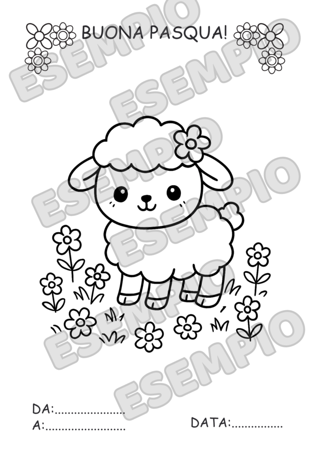 Biglietti di Pasqua da Colorare per Bambini – Auguri Personalizzati, Attività Creativa PDF Stampabile