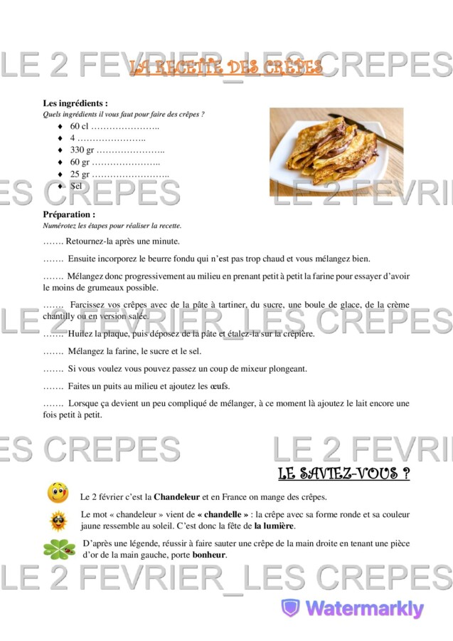 La recette des crêpes