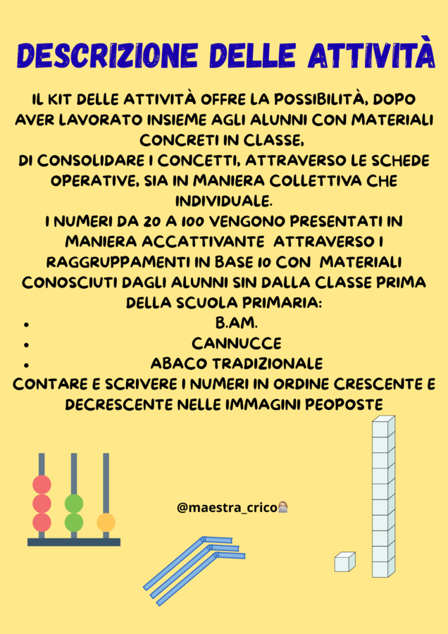 RAPPRESENTIAMO I NUMERI CON I MATERIALI CONCRETI