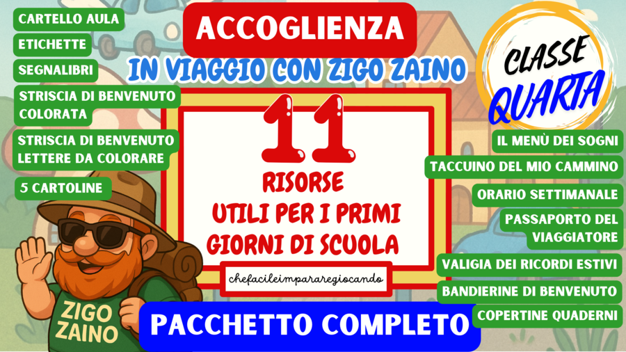 ACCOGLIENZA CLASSE QUARTA - 11 RISORSE - CARTOLINE DAL MONDO - IL VIAGGIO DI ZIGO ZAINO