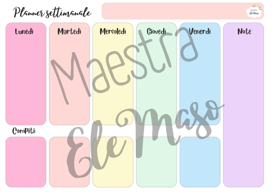 Planner arcobaleno