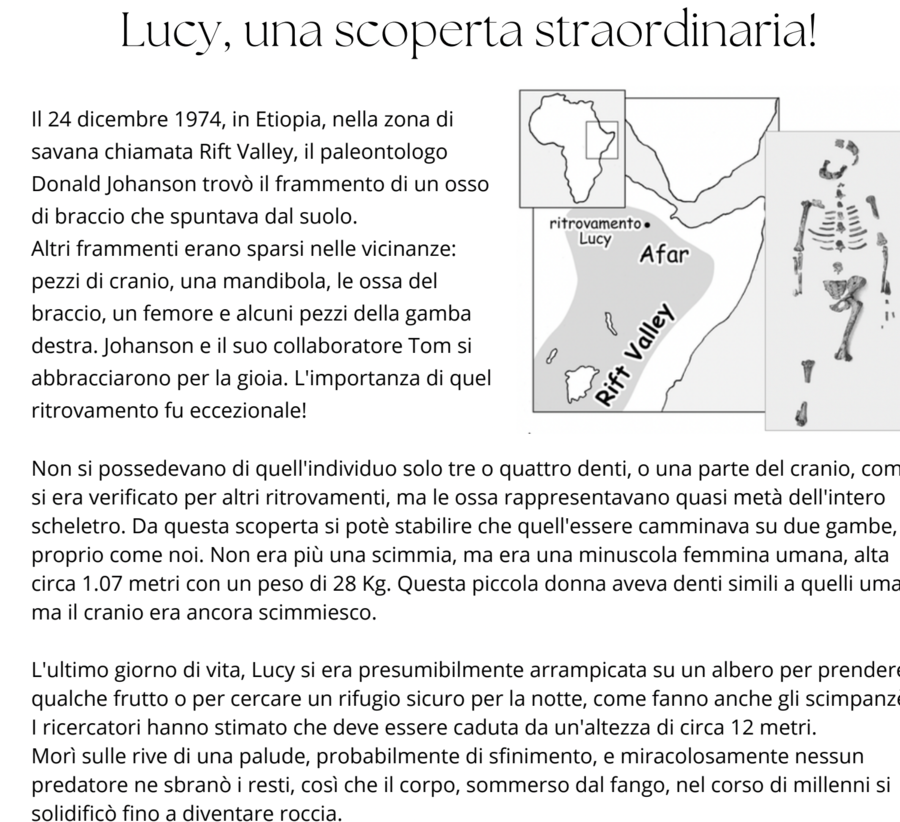 La storia dell'australopiteco Lucy