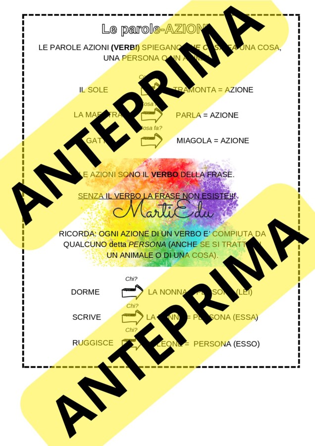 Il verbo - le parole azioni