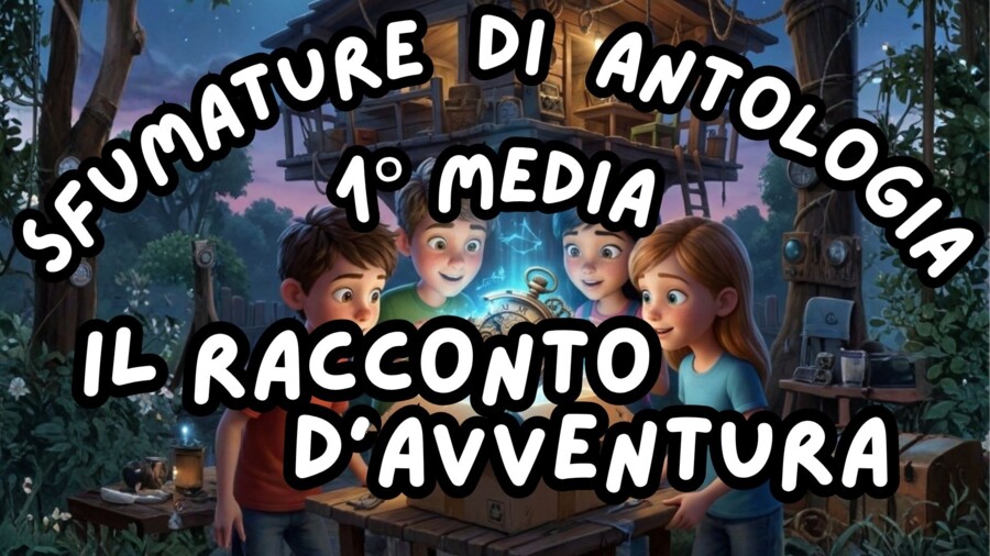 Racconto d'Avventura_KIT MULTIMODALE ANTOLOGIA 1°media_slide+ infografica+ mappa mentale+ disegno da colorare+VERIFICA LE COMPETENZE+OMAGGIO:VIDEO&PODCAST