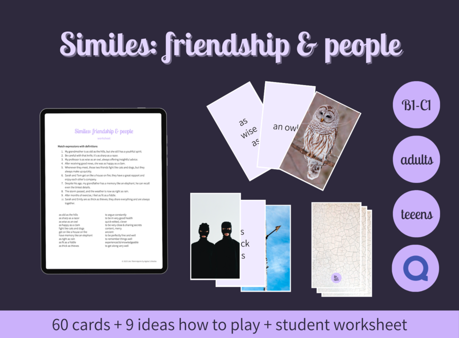 Gioco di carte: Similitudini (similes)