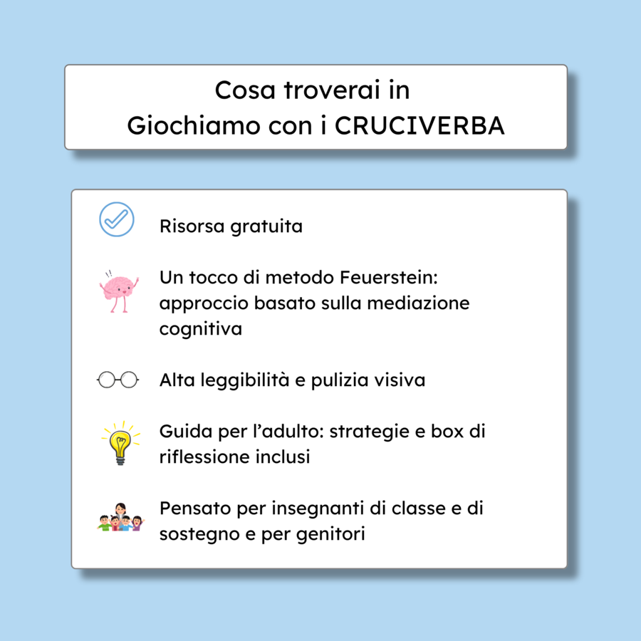 Cruci-gioco: cruciverba ortografici facilitati (anteprima omaggio "Missione Scrittura")