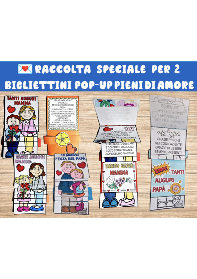 💌 Raccolta speciale per 2 bigliettini pop‑up pieni di amore