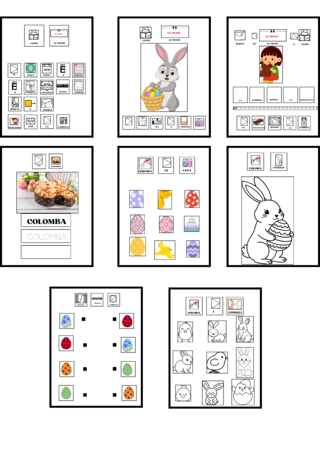 PASQUA IN CAA Esercizi di lettura e scrittura