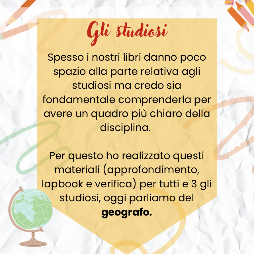 Il geografo - approfondimento, lapbook e attività di verifica
