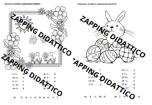 Calcoli con messaggio segreto di primavera e Pasqua