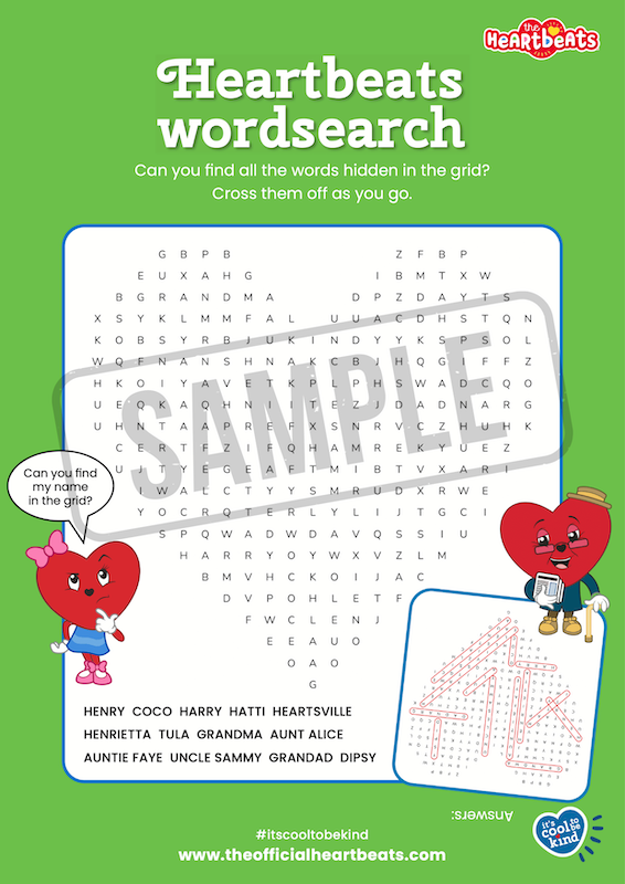 The Heartbeats - Heartbeats wordsearch