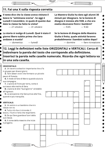 Prova in itinere di comprensione: La matita magica di Sara ✏️✨