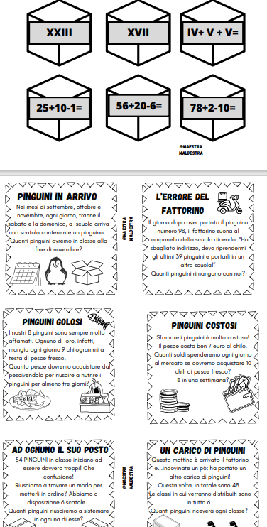 Attività matematiche legate all'albo illustrato: 365 pinguini