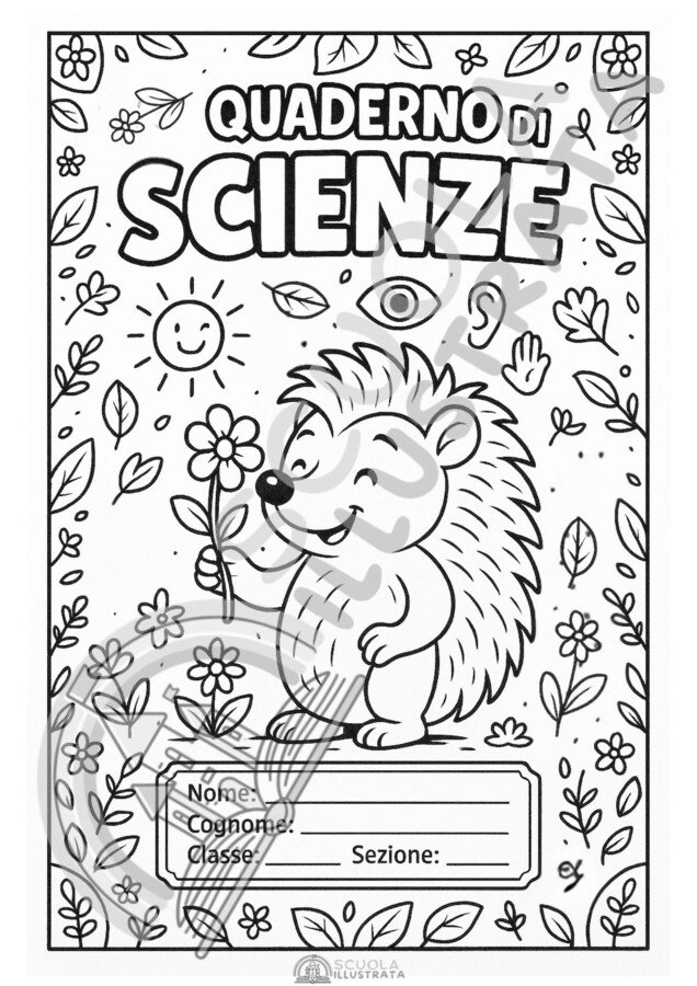Copertine quaderni Scienze da colorare per tutte le classi