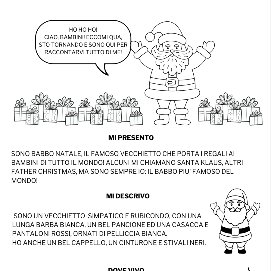 Babbo Natale - schede didattiche (maiuscolo)