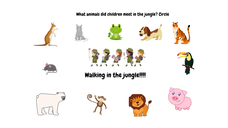 The animals – English worksheets