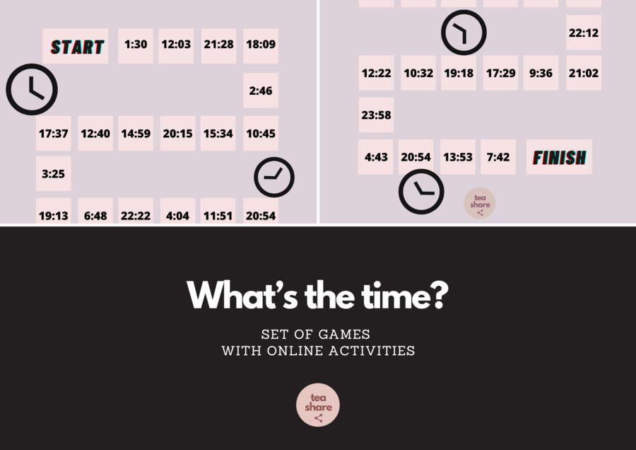 What's the time? A set of games with online activities, every language. ENGLISH, ITALIANO
