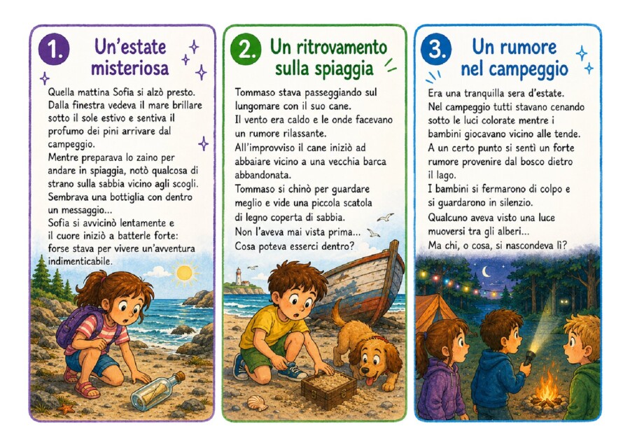"Scrivo in estate" - 18 tracce di testi narrativi per la scuola primaria