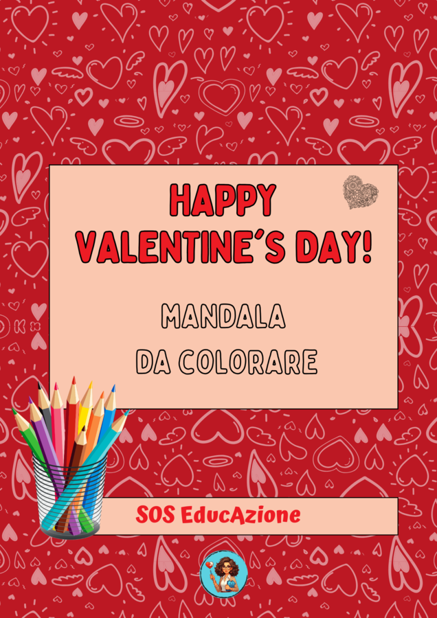 Happy Valentine's day! Mandala di San Valentino da colorare