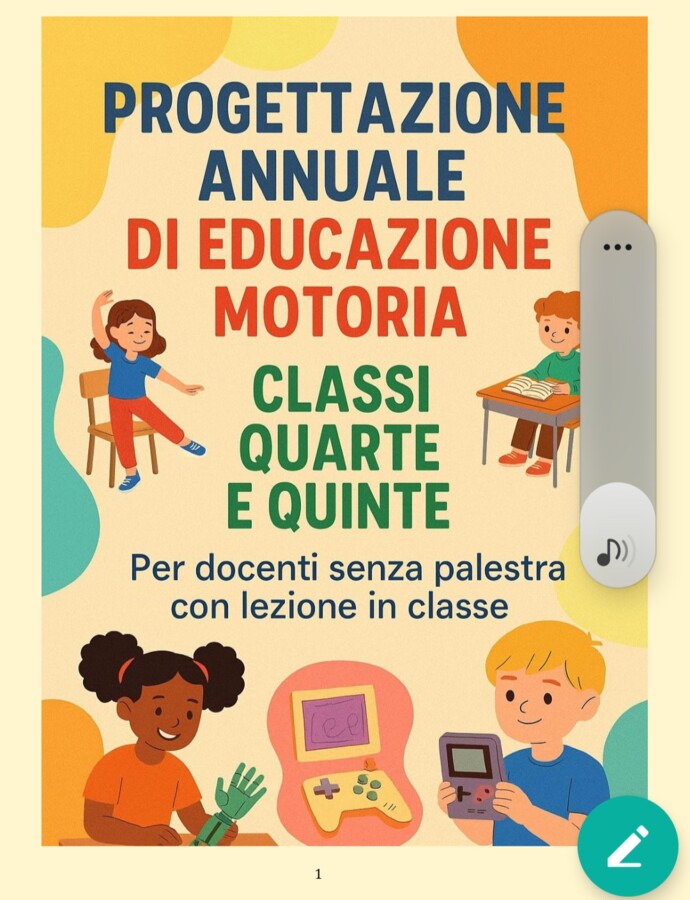 Progettazione annuale educazione motoria classi 4 e 5 senza palestra