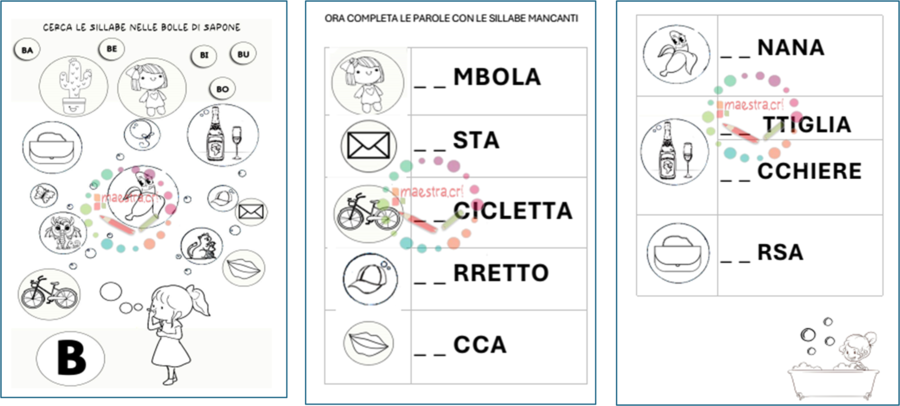Lettoscrittura: Bolle di sapone