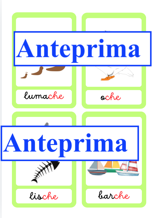 Nomenclature dei suoni difficili per leggere e per scrivere-chi/che