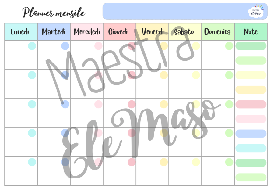 Planner arcobaleno