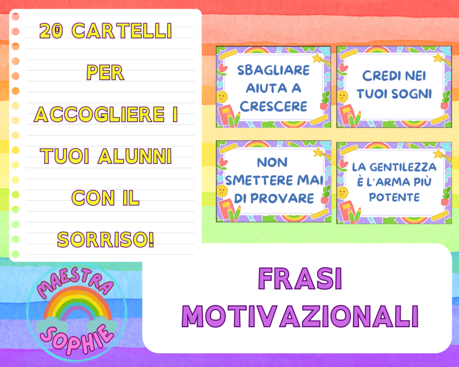 FRASI MOTIVAZIONALI PER DECORARE L'AULA