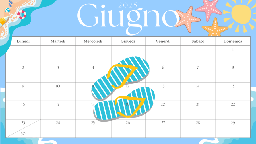 Calendario Giugno per insegnanti