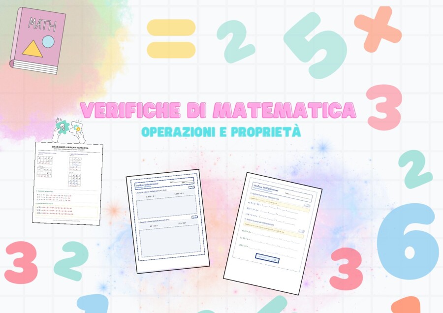 Kit Verifiche Matematica Classe 3ª (le quattro operazioni e le loro proprietà, problemi e soluzioni)
