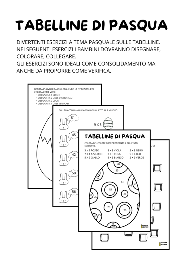 TABELLINE DI PASQUA