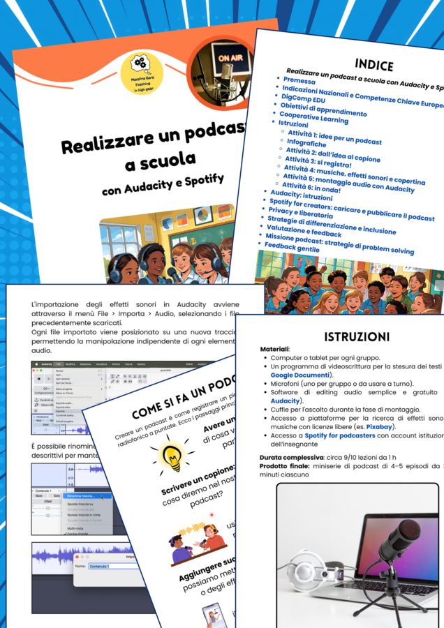 Realizzare un podcast a scuola con Audacity e Spotify: un percorso facile, pratico e pronto all'uso!