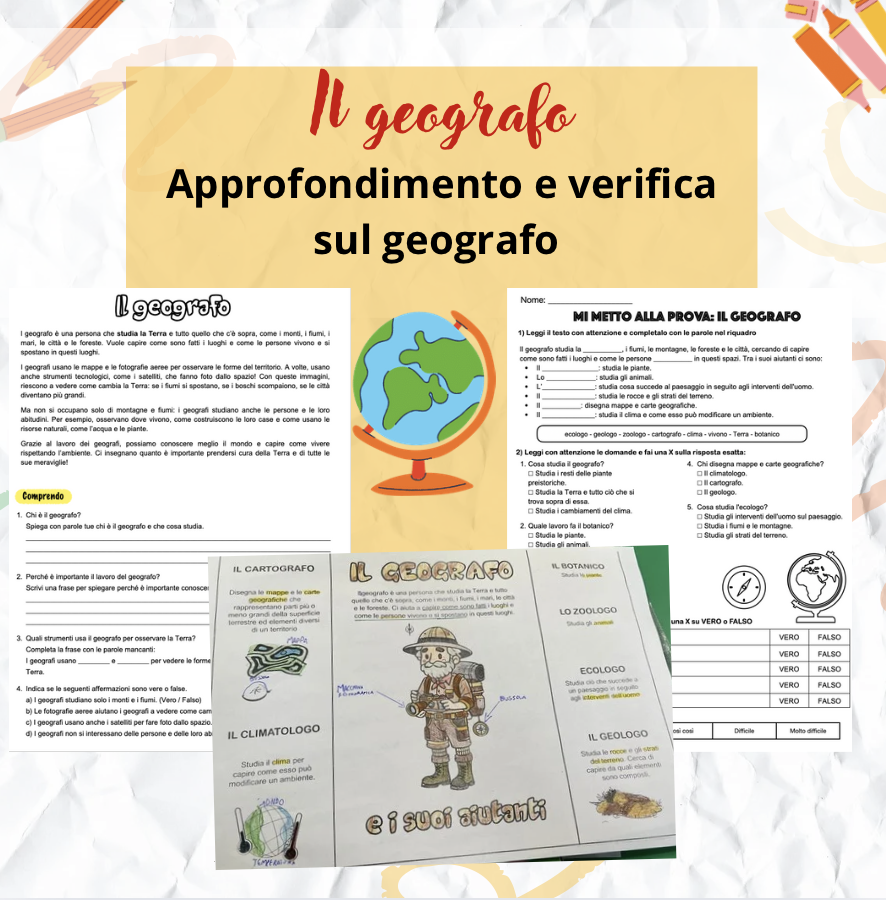 Il geografo - approfondimento, lapbook e attività di verifica