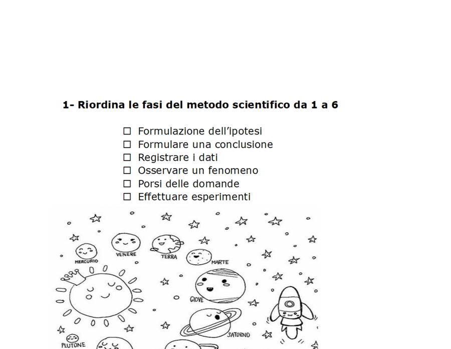 Verifica di scienze 3