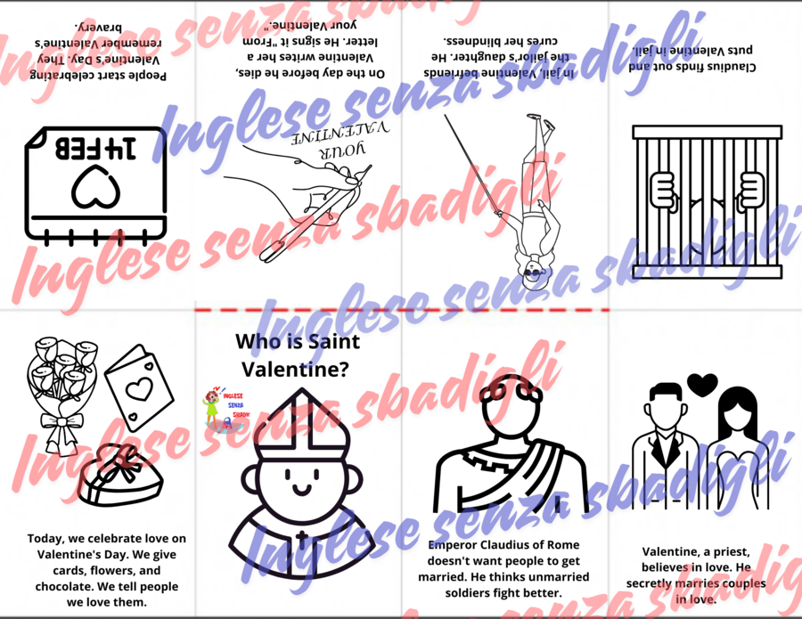 Saint Valentine one-page book