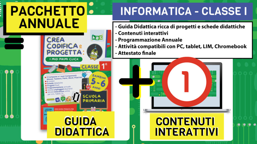 PACCHETTO 1 Informatica e Coding 5-6 Anni – Guida 1 + Percorso Digitale 1