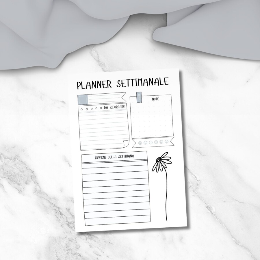 Planner settimanale da stampare in PDF